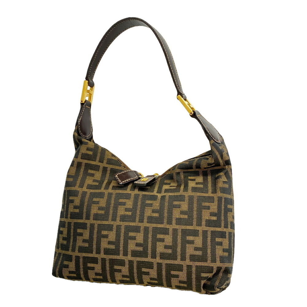 Fendi Zucca Nylon Canvas Handbag, Brown, Women's